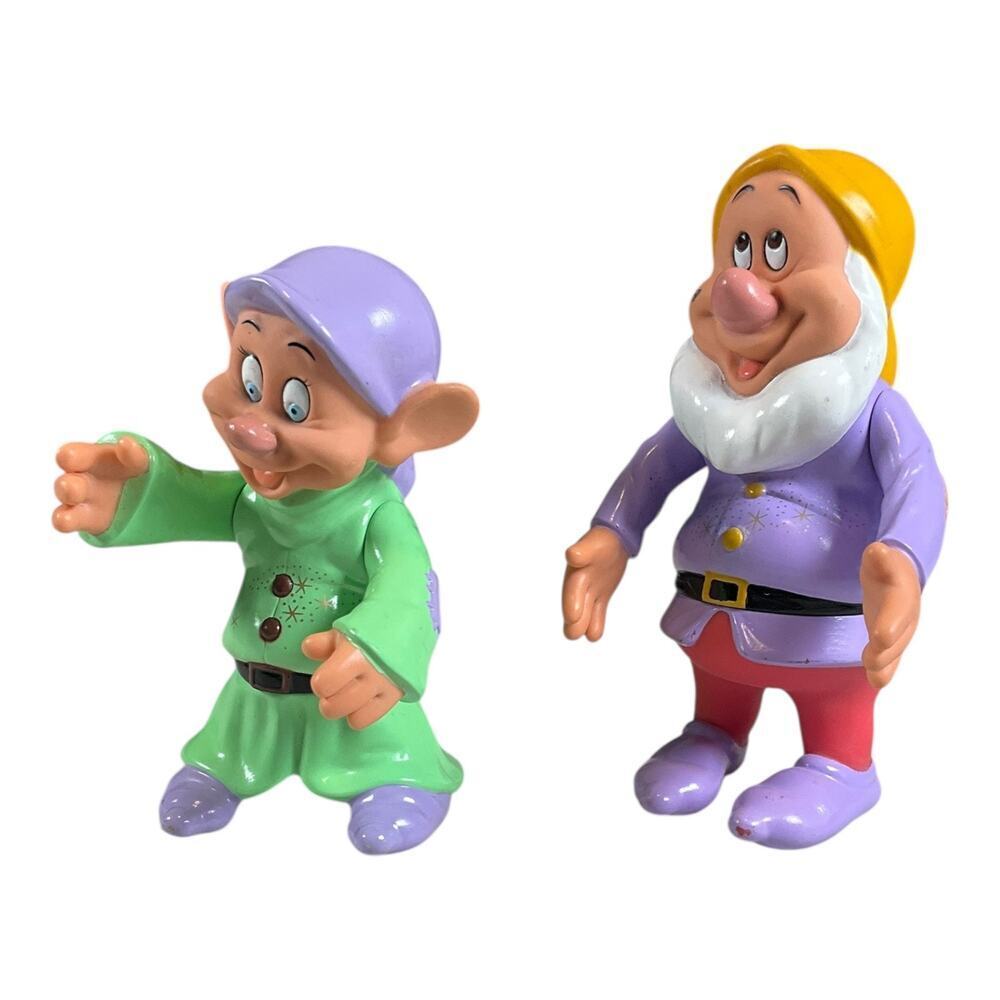 Disney Vintage Dwarf Figurines Set 2 Snow White Style PVC Figures 7” Nostalgic - Picture 6 of 9